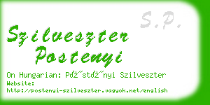 szilveszter postenyi business card